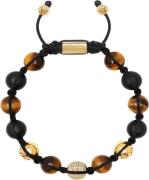 Nialaya Men's Beaded Bracelet With Matte Onyx, and Brown Tiger Eye M -...