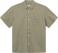 Forét Serene Linen SS Shirt Mand Dusty Olive Kortærmede Skjorter Str L...