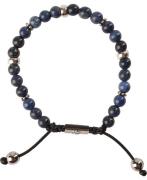 Nialaya Men's Beaded Bracelet With Blue Dumortierite And Silver L - Ar...