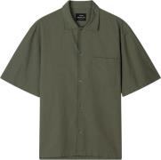 Mads Nørgaard - Copenhagen Grida Cotton Victor Shirt SS Mand Olive Nig...