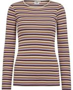 Magasin Milla 1G Kvinde Soft Multi Stripe Langærmede Tshirts Str L Bom...