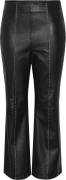 YAS Yasstima HW Ankle Leather Pant Kvinde Sort Læderbukser Str L - Læd...