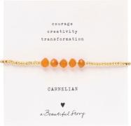 A Beautiful Story Essential Carnelian Bracelet GC 16-22cm - Kædearmbån...