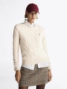 Tommy Hilfiger Soft Wool Cable CNK LS SWT Kvinde Classic Beige Heather...