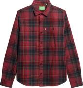 Superdry Vintage Check Overshirt Mand Boseman Check Red Overshirts Str...