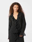 Neo Noir Anika Burnout Blouse Kvinde Black Langærmede Bluser Str 40 - ...