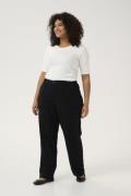 Kaffe Curve Kcmerla Straight Pants Kvinde Black Deep Bukser Med Lige B...