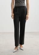 MANGO Pleated Straight Trousers Kvinde 92 Bukser Med Lige Ben Str 40 -...