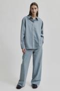 Second Female Ohioa Wool Trousers Kvinde Slate Green Bukser Med Brede ...