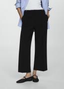 MANGO Buttons Straightfit Trousers Kvinde Black Bukser Med Lige Ben Pl...