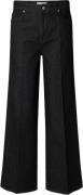 Selected Femme Slfcora HW Wool Denim Pant Kvinde Black Denim/rinse Wid...