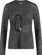 Gerry Weber Tshirt 1/2 Sleeve Kvinde Black Burnout Animal Aop Kortærme...