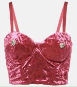 ROTATE Birger Christensen Velvet Corset Top Kvinde Very Berry (Pink) T...