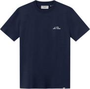 Les Deux Crew Tshirt Mand Dark Navy/white Kortærmede T-shirts Str L - ...