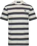 Fred Perry M8573 Mand Ecru Kortærmede T-shirts Str L - Bomuld hos Maga...