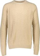 Lindbergh Lambswool Raglan Cable Oneck Mand Lt Sand Mel Sweaters Str L...