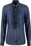 Stenströms Illy Blouse, Chest Ruffles Kvinde Blue Langærmede Bluser St...