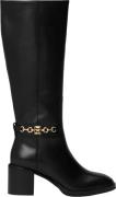 Tommy Hilfiger TH Chain Leather Long Boot Kvinde Black Støvletter Str ...