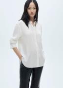 MANGO Buttoned Flowy Shirt Kvinde Light Beige Skjorter Str XS - hos Ma...