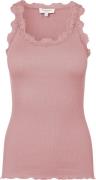 Rosemunde Silk top w/ Lace Kvinde Woodrose Toppe Str L - hos Magasin