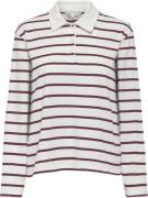 ONLY Onlsira L/S Polo JRS Kvinde Burgundy/cd Stripes Toppe Regular Fit...