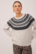 Magasin Cindi 2 Strik Sweater Alpakablend Kvinde Light Grey Melange Sw...