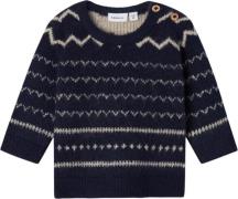 Name It Nbmsoremi LS Knit Str 56 - Blå Cardigans hos Magasin