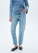 MANGO Mom2000 mom High Rise Jeans Kvinde Open Blue Straight Jeans Str ...