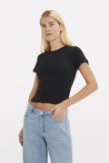 Envii Enally SS Crop TEE 5314 Kvinde Black Kortærmede T-shirts Str L -...