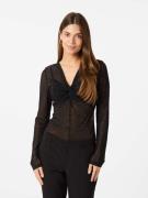 Neo Noir Alisa Stone Mesh Blouse Kvinde Black Langærmede Bluser Str 40...