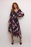 Kaffe Kaaska Dress Kvinde Purple Blurry Graphics Midi Kjoler Str 40 - ...