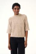 Kaffe Kaemilie Knit Pullover Kvinde Major Brown Melange Langærmede Blu...