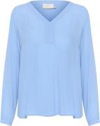 Kaffe Amber Blouse LS Kvinde Vista Blue Langærmede Bluser Regular Fit ...