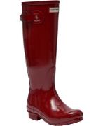 Hunter Womens Original Tall Gloss Boot Kvinde Military Red Gummistøvle...