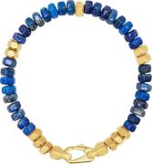 Nialaya Men's Hexagon Beaded Bracelet With Blue Lapis and Gold XXL - A...