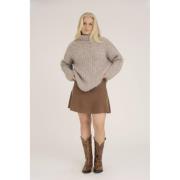 A-VIEW Orchid Knit Kvinde Light Brown Sweaters Str XS - hos Magasin