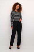 Kaffe Kamerle Button Pants 7/8 Kvinde Black Deep Bukser Med Brede Ben ...