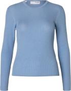 Selected Femme Slfnaja LS Knit Oneck Kvinde Endless Sky Sweaters Tight...