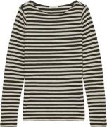 Marc O’Polo Tshirt, Long Sleeve, Boat Neck, st Kvinde Multi/ Black Kor...