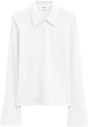 Filippa K Waffle Polo Shirt Kvinde Natural Wh Langærmede Bluser Str XS...