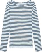 Marc O’Polo Tshirt, Long Sleeve, Boat Neck, st Kvinde Multi/ Hazy Blue...