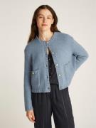 Tommy Hilfiger Textured Gold Button Lady Jacket Kvinde Flint Blue Card...