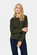 Saint Tropez A8661, Milasz Rneck Cardigan Kvinde Army Green Melange Ca...