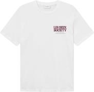 Les Deux Society Tshirt Mand White/beet Red Kortærmede T-shirts Str L ...