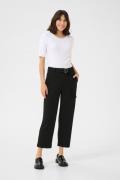 Kaffe Kathea Cropped Belt Pants Kvinde Black Deep Bukser Med Lige Ben ...