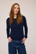 Magasin Myrna 1 100% Premium Lambswool Kvinde Blå Sweaters Str L