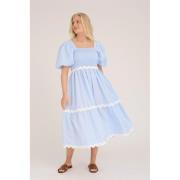 A-VIEW Jonna Dress Kvinde Light Blue Midi Kjoler Str 40 - hos Magasin