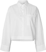 Selected Femme Slfastha LS Cropped Boxy Shirt NOO Kvinde Hvid Langærme...