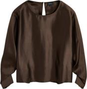 HERSKIND Candy Blouse Kvinde Toffee Langærmede Bluser Str 40 - hos Mag...