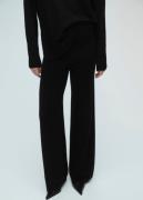 MANGO Trousers. - Vieira Kvinde Black Bukser Med Brede Ben Str L - hos...